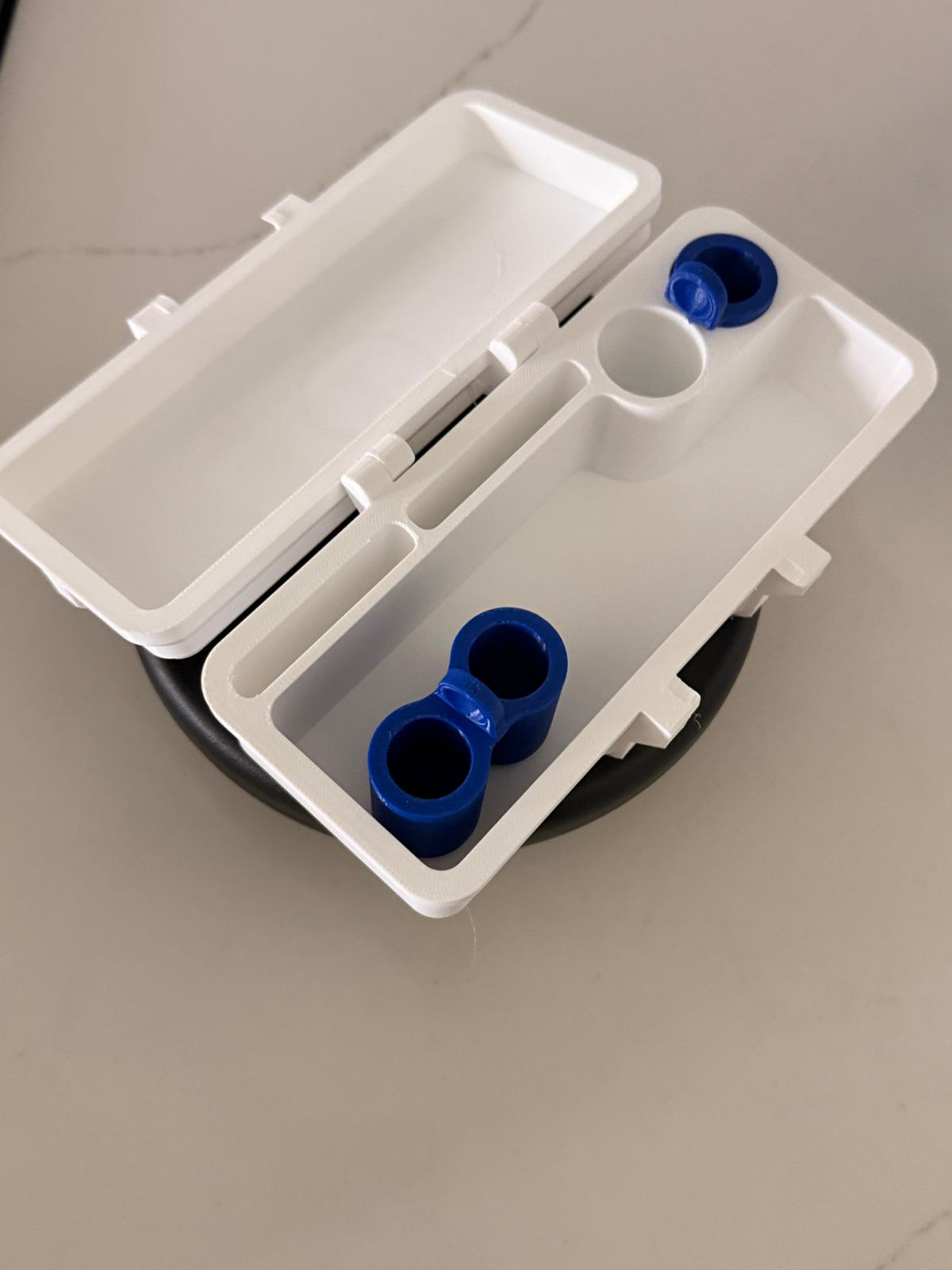 3d printed vial storage case | compact peptide organizer for 3ml vials | snap-lock lid | custom logo